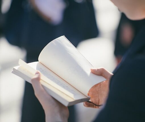 Woman reading a book outdoor