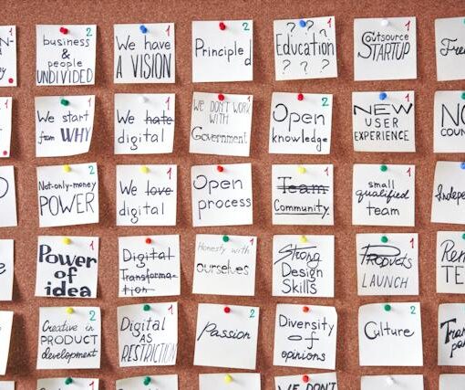 Sticky notes on board