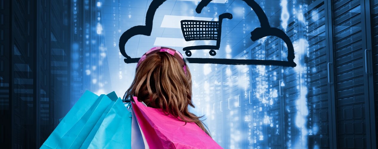 Digital generated graphic woman shopping